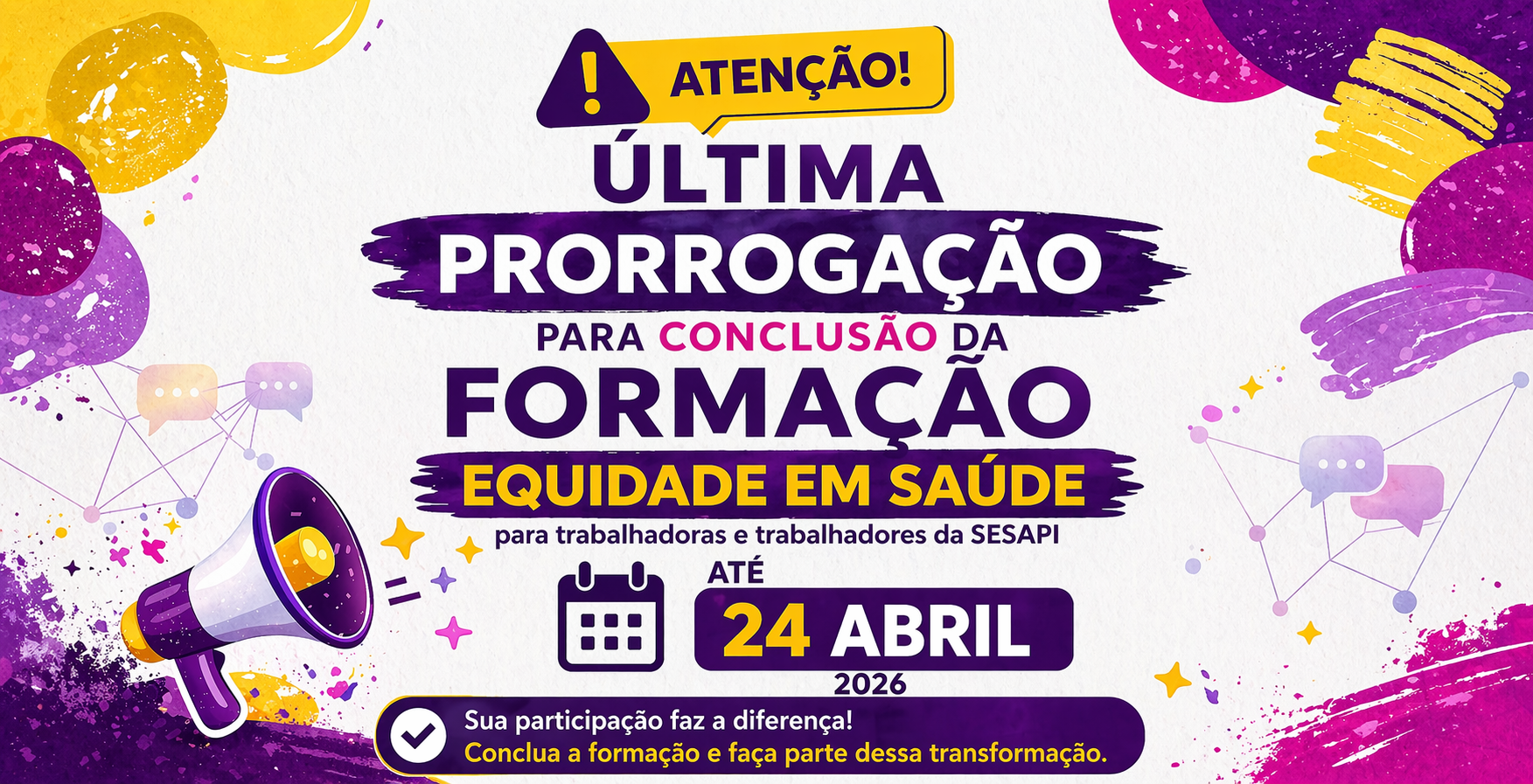 prorrogação de prazo para formação